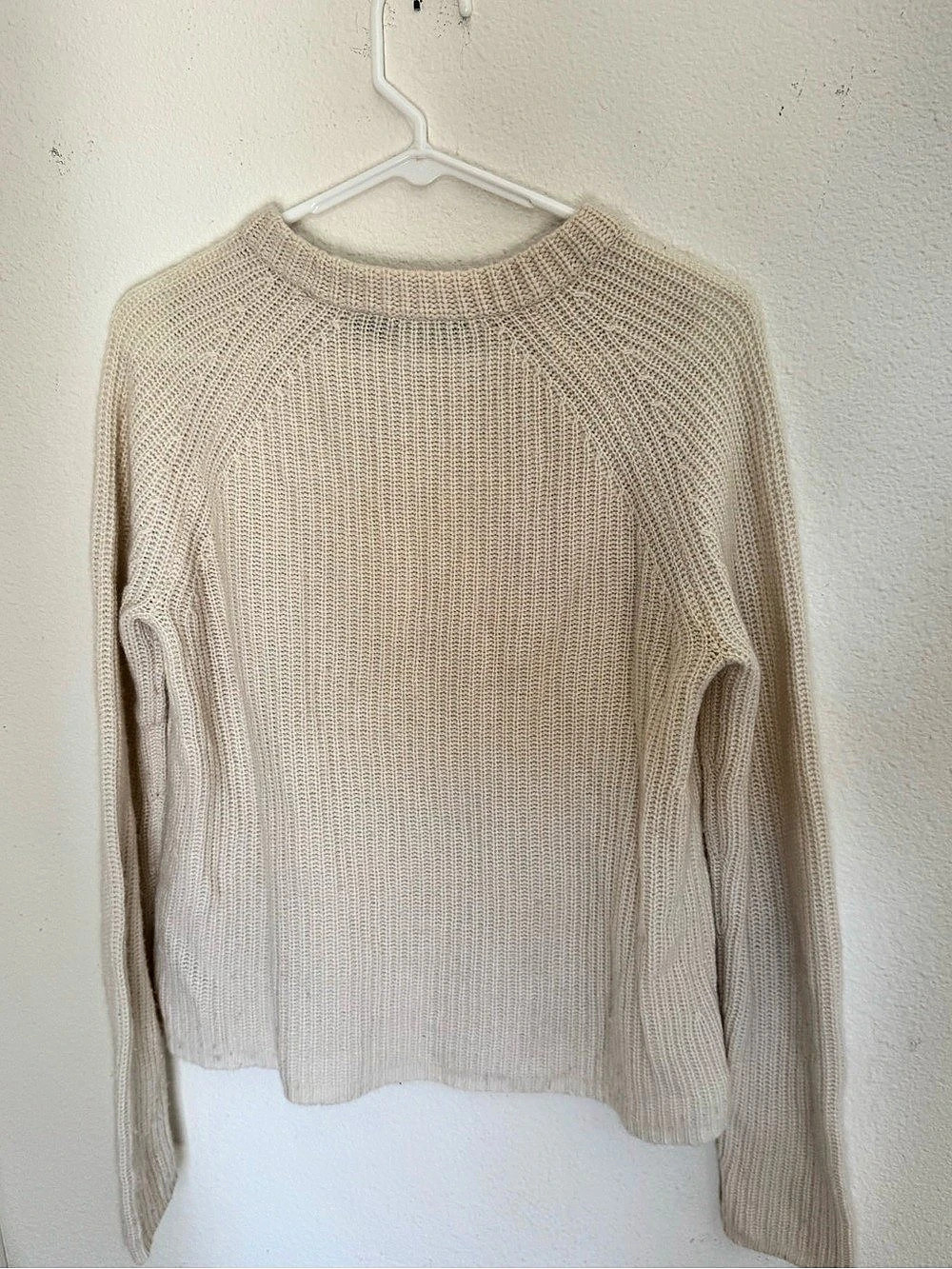 Jenni Kayne Cashmere Fisherman Sweater cream Size Small